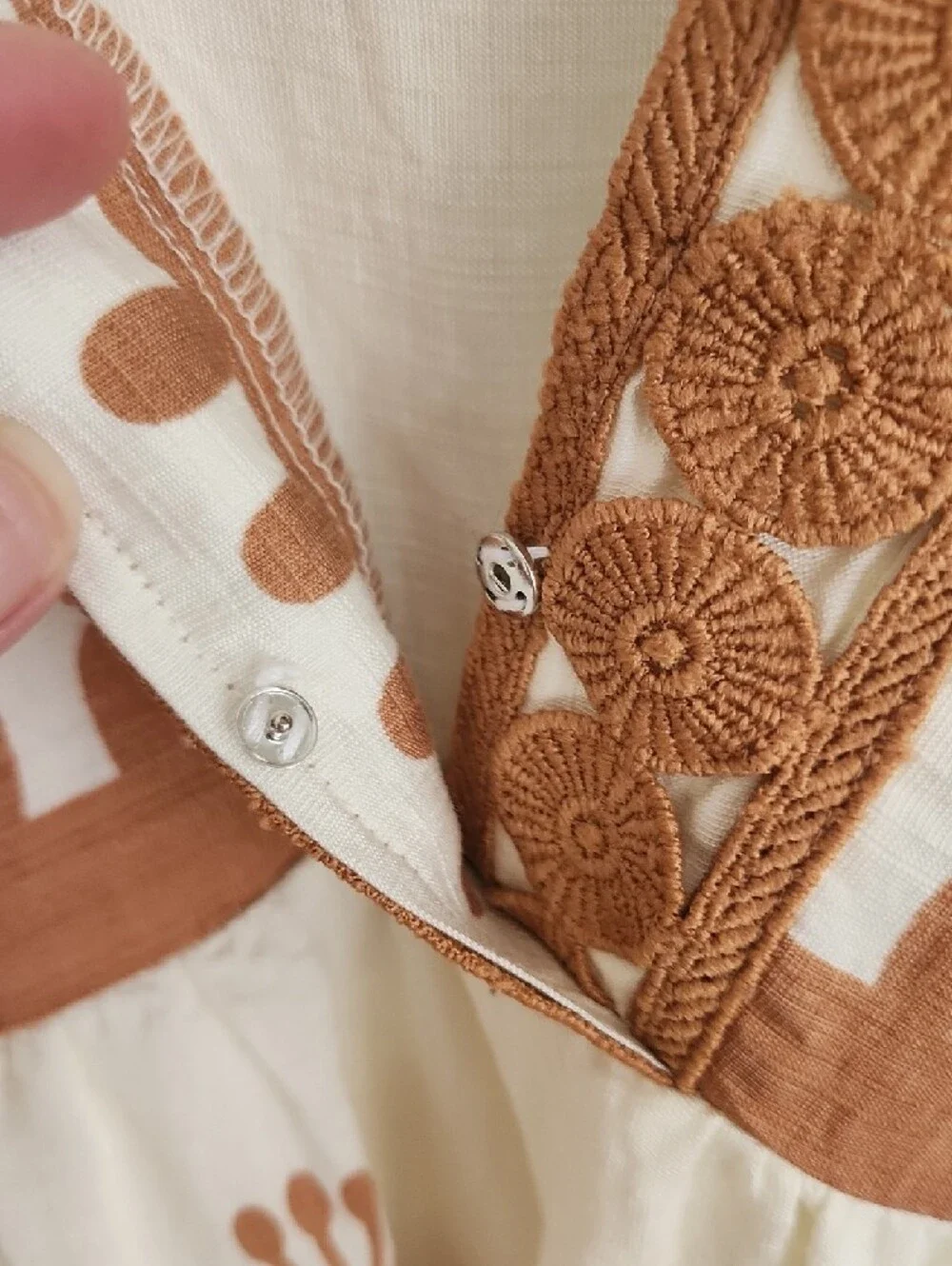 Embroidered V-Neck Dress - Picture 3 of 7